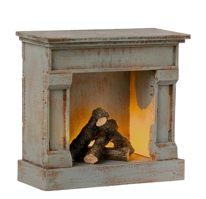 Dolls Toys Maileg Miniature Fireplace Vintage Blue 5707304118237
