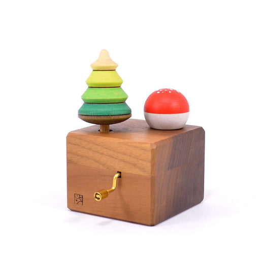 Wooden Toys Mader Music Box with Tree Top & Fly Agaric Turn Top