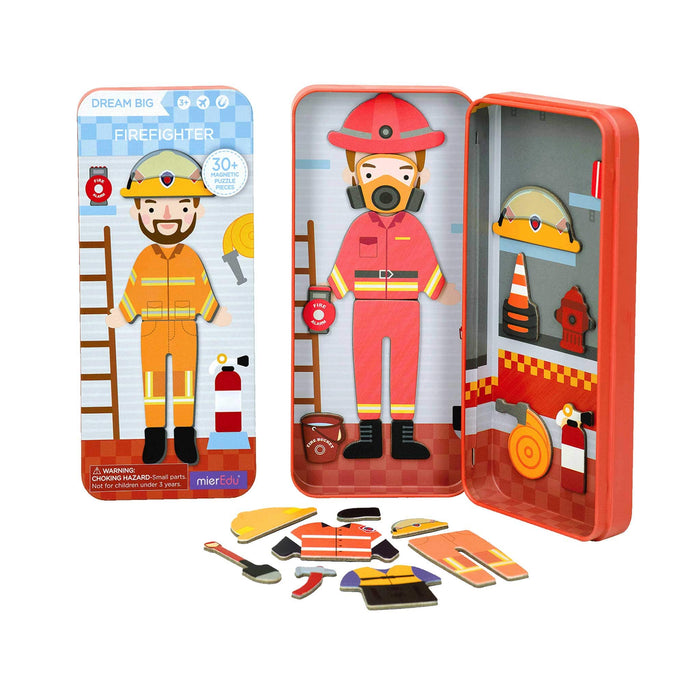 Educational Toys meirEdu Travel Puzzle Box- Firefighter