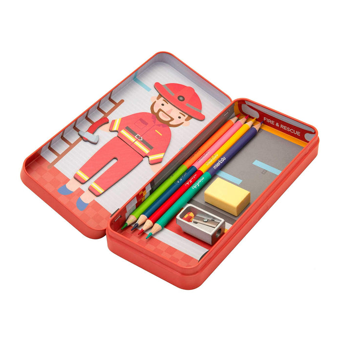 Educational Toys meirEdu Travel Puzzle Box- Firefighter
