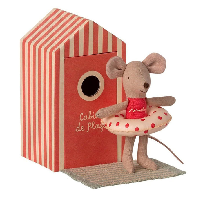 Toys Maileg Little Sister Beach Mouse in Cabin