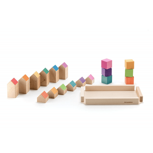Building Blocks Ocamora Rainbow Houses and Cube Block Set
