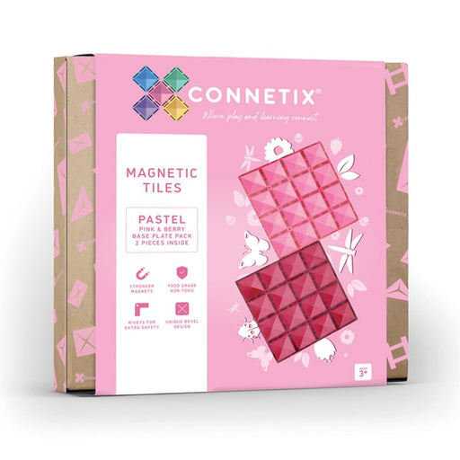 Magnetic Tiles Connetix Tiles 2 Piece Base Plate Pack Pink & Berry