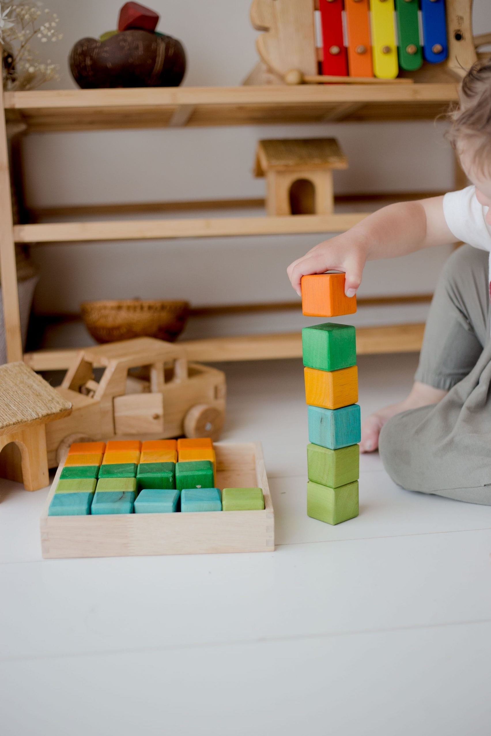 QToys My First Block Set | Wooden Building Blocks | Toypark Australia