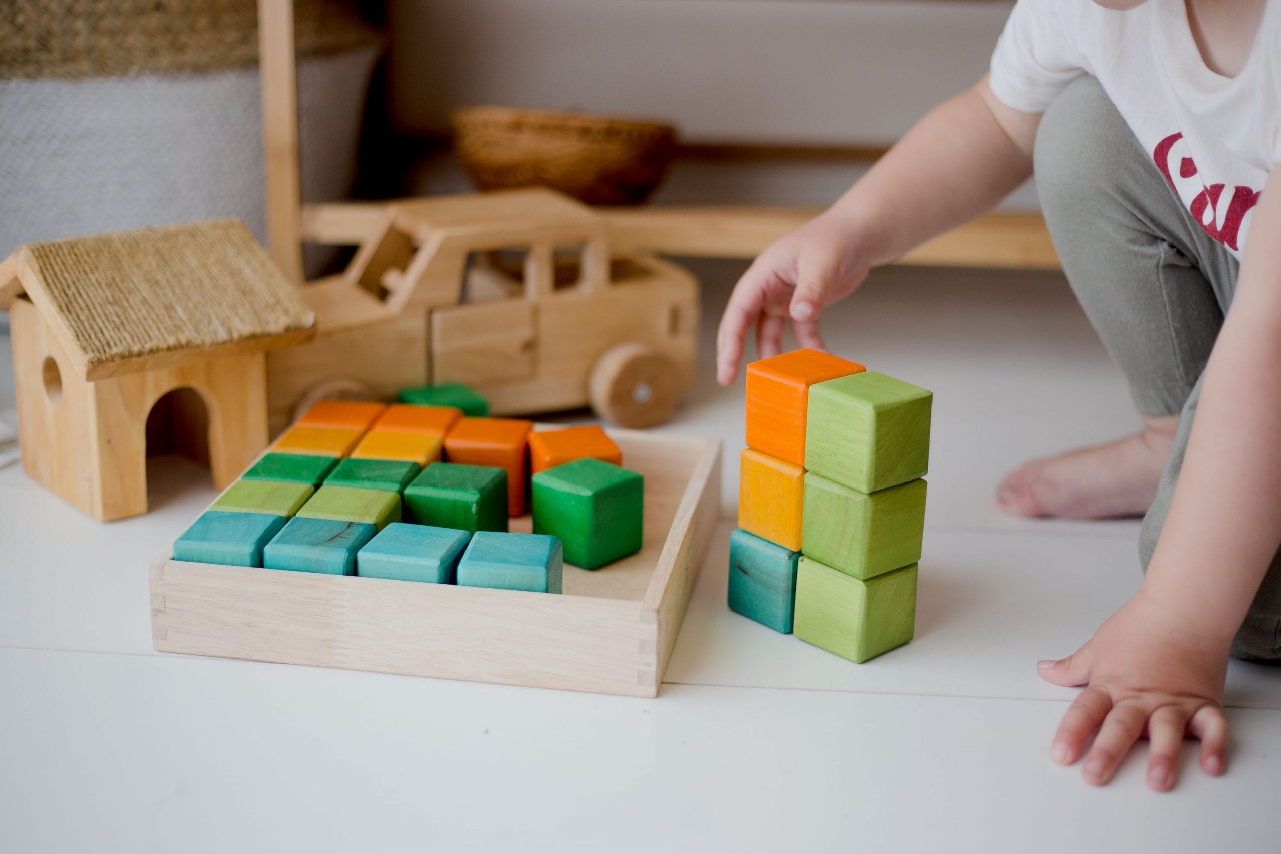 QToys My First Block Set | Wooden Building Blocks | Toypark Australia