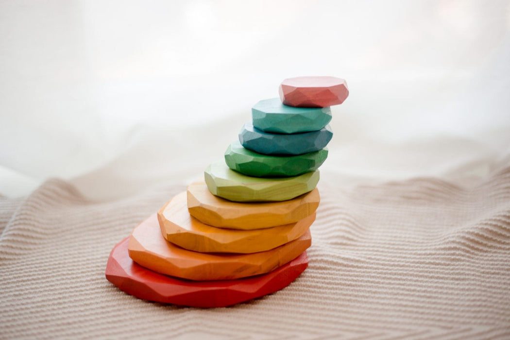 Wooden Toys QToys Natural Color Stacking Stones