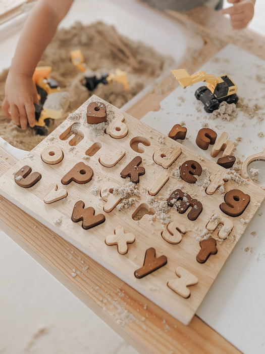 Wooden Puzzles QToys Natural Lowercase Puzzle