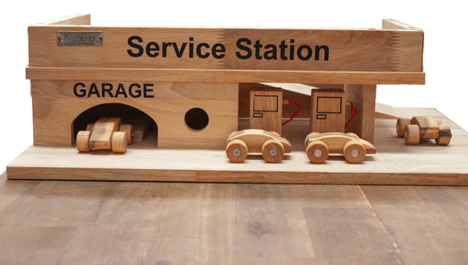 Wooden Car QToys Solid Wooden Service Station 8936074262506