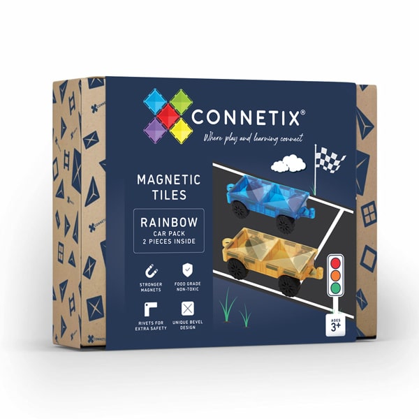 Magnetic Tiles Connetix Tiles 122 Piece Pastel Creative Car Bundle