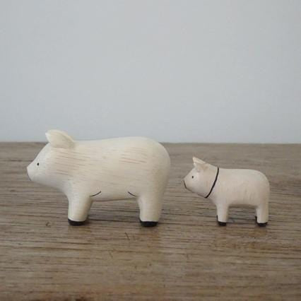 Wooden Toys T-Lab Pole Pole Wooden Animal Pair Set - Pig