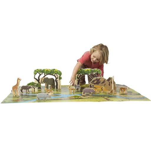 Wooden Building Blocks The Freckled Frog The Happy Architect - Animals in the Wild 9346689000797