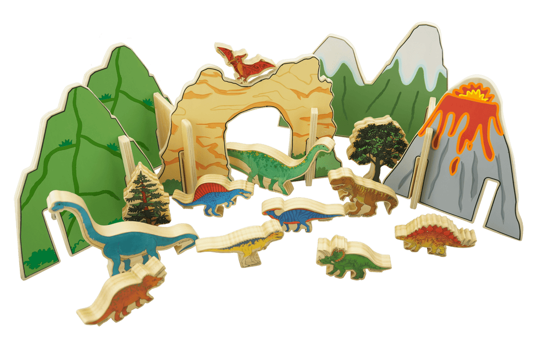 Wooden Toys The Freckled Frog The Happy Architect - Dinosaurs! 9346689000636