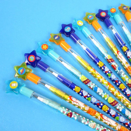 Tiny Mills Outer Space Rocket Multi Point Pencils - Coloured Pencils - Toypark