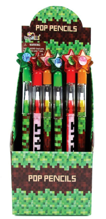 Tiny Mills Kids stationery Tiny Mills - Pixels Mine Crafter Themed Multi Point Pencils (24pcs) MNPF24-PIX
