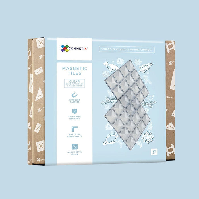 PMAX Connetix Tiles 2 Piece Base Plate Pack - Clear Colour