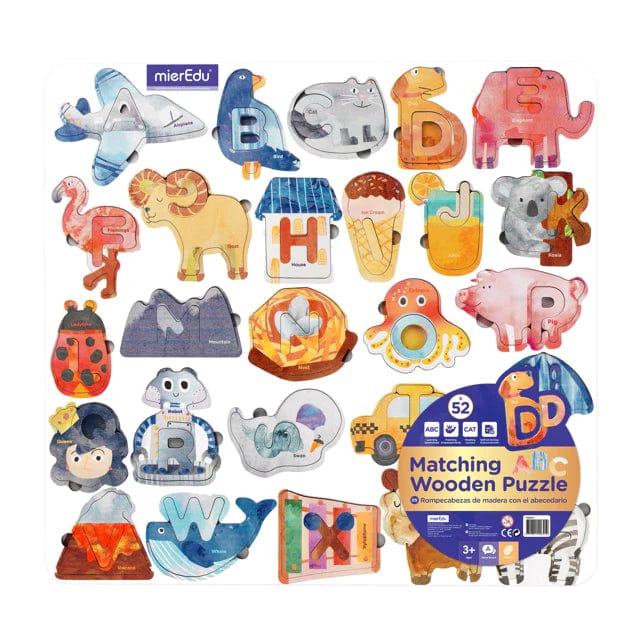 Wooden animal top alphabet puzzle