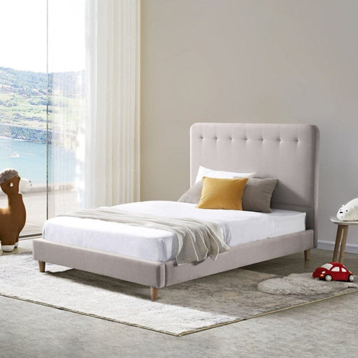 Bed My Duckling EDEN Kids Double Upholstered Bed - Light Grey