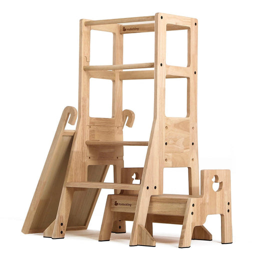 Wooden Learning Towers My Duckling Solid Wood Adjustable Learning Tower 3in1 - Deluxe(Duck Stool Handle) - Late March Pre-Order