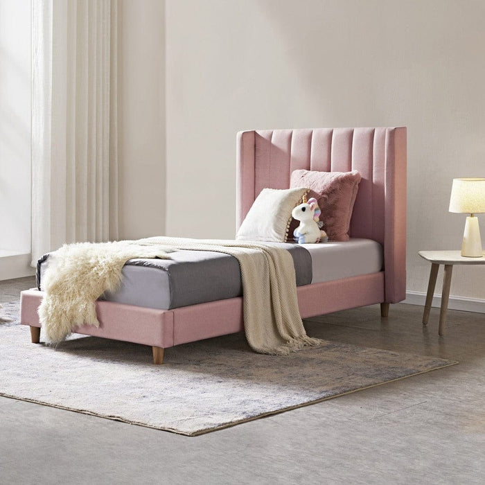 Bed My Duckling KARA Kids Single Upholstered Bed - Pink