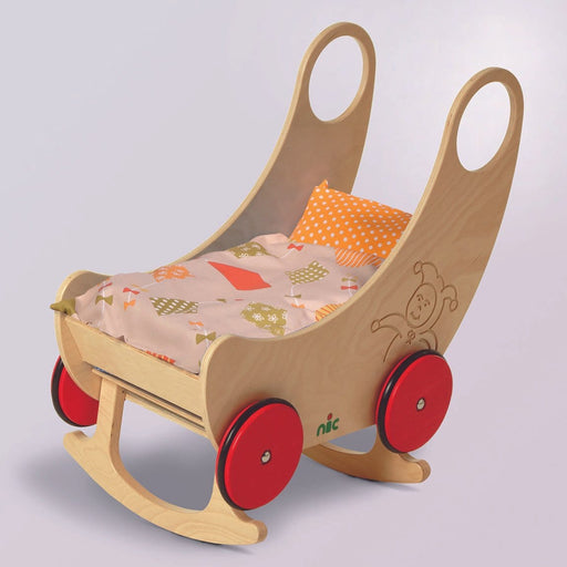 Kids furniture Nic Two-In-One Convertible Wooden Cradle and Pram