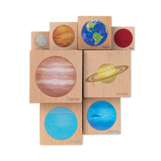 Freckled Frog Playing with Planets - Wooden Blocks - Toypark