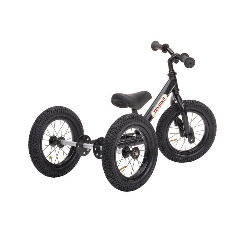 Trybike 2 in 1 Steel Balance Bike Black — Toypark Australia