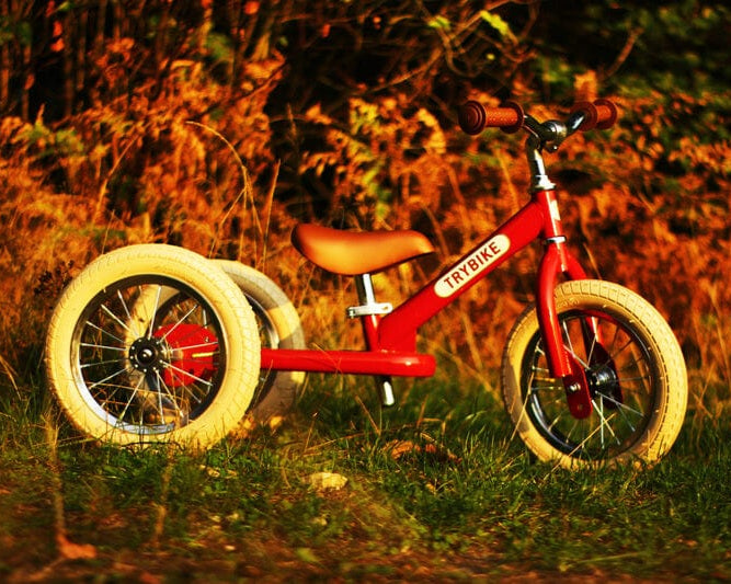 Balance Bike Trybike 2 in 1 Red Vintage Steel Bike